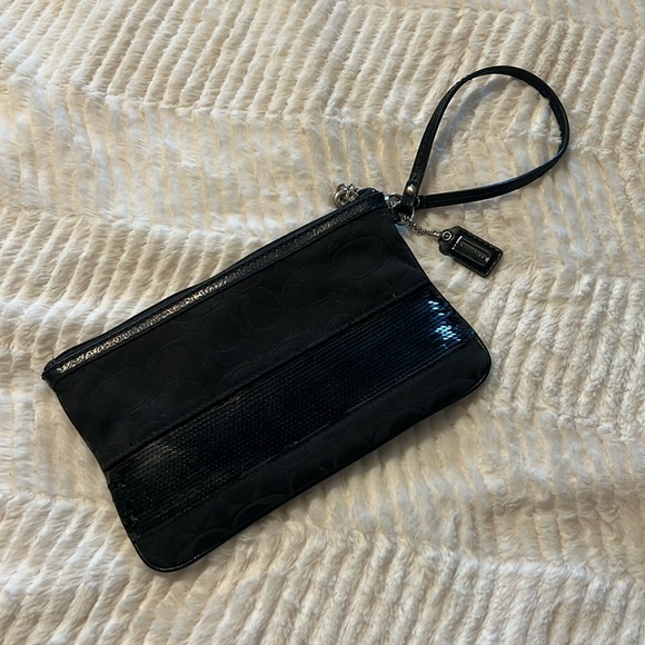 Black Coach Wristlet - Picture 1 of 3